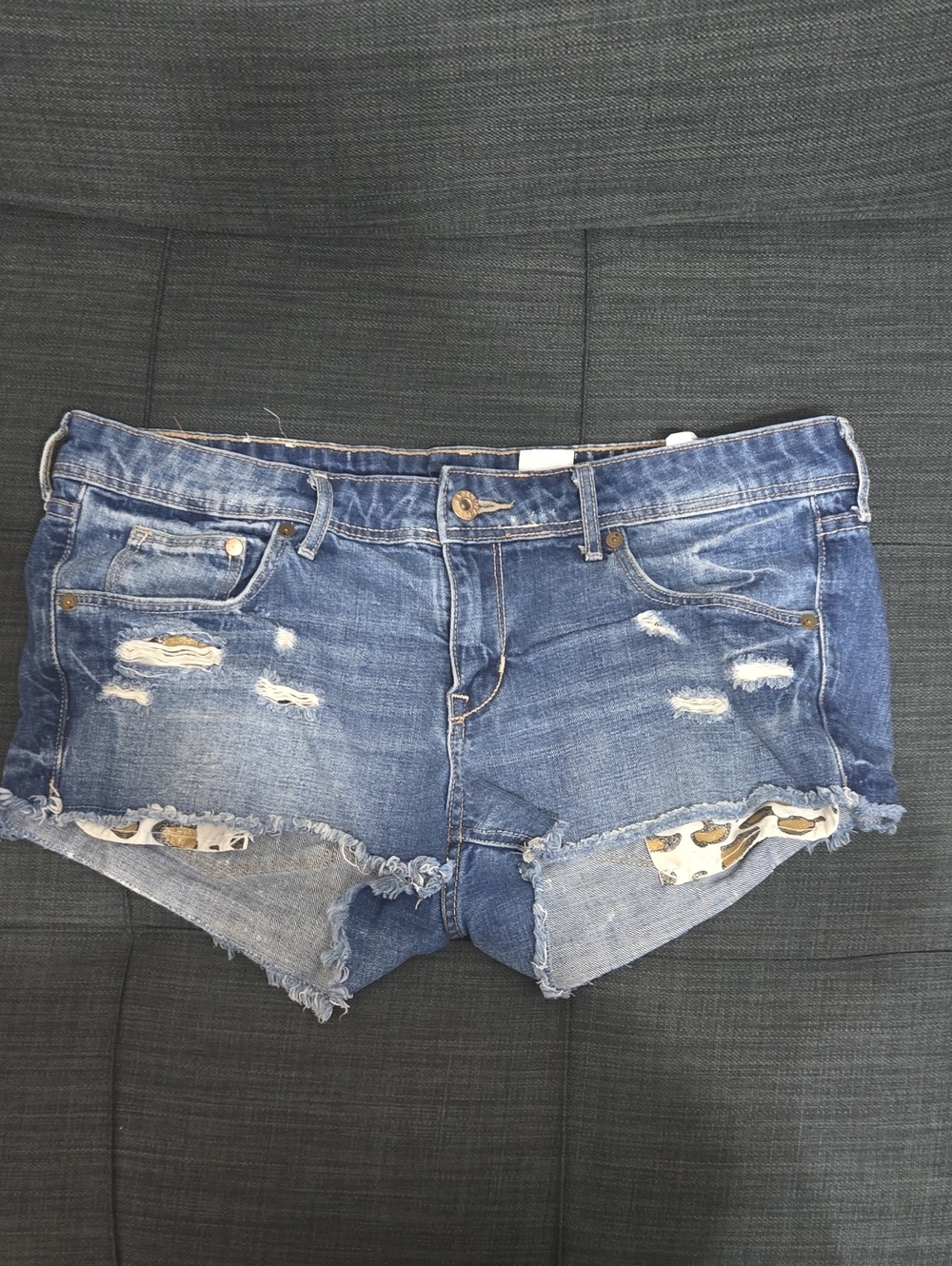 Distressed Blue Denim Women's Shorts Sz 12